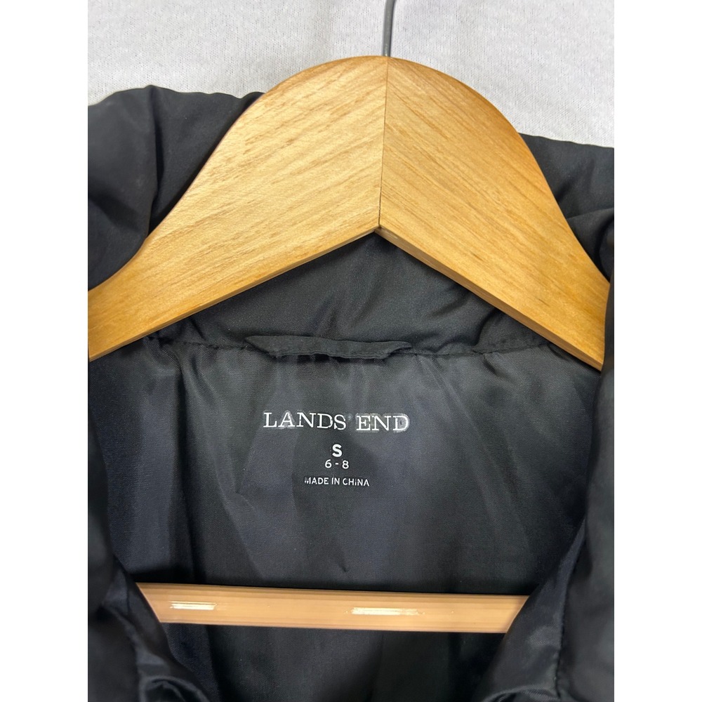 Outdoor Gorpcore Lands' End Womens Small Black Down Insulated Puffer Vest Zip Up - Picture 3 of 10